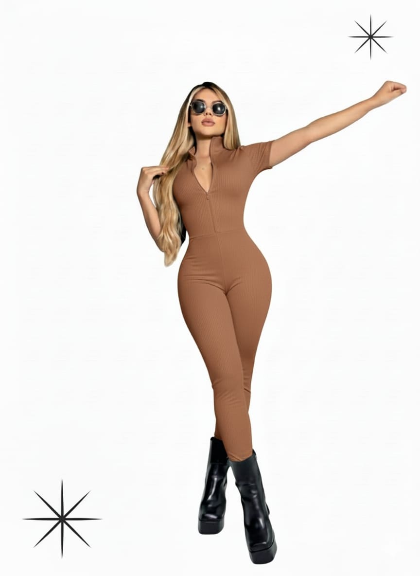 Vista 3 de ENTERIZO CIERRE MANGA CORTA - COLOR: AZUL